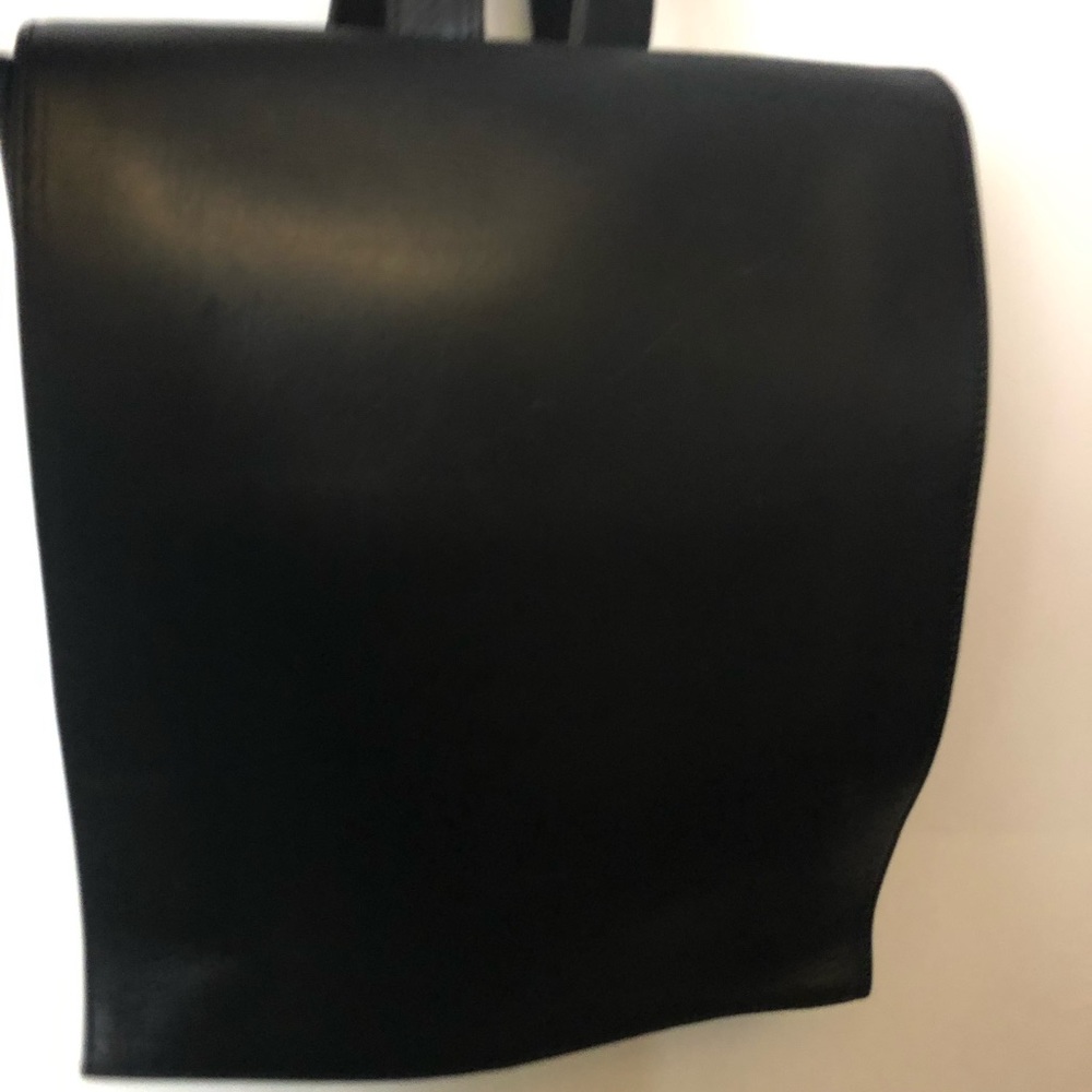 NEW black leather backpack